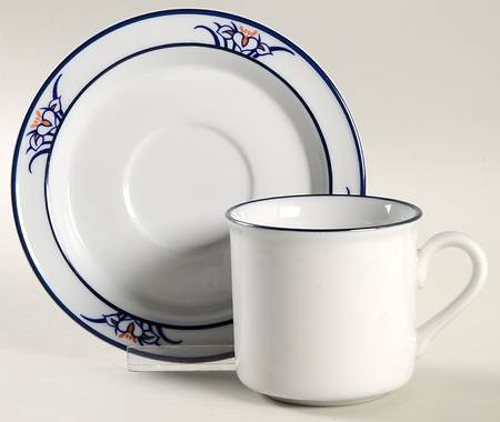 Splendor Flat Cup & Saucer Set by The Cellar (China)