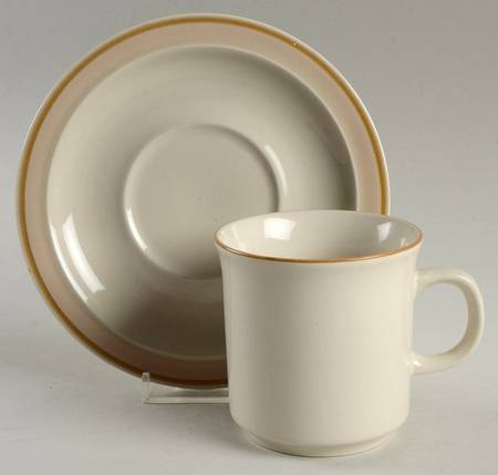 Sunterra Baja Beige Flat Cup & Saucer Set