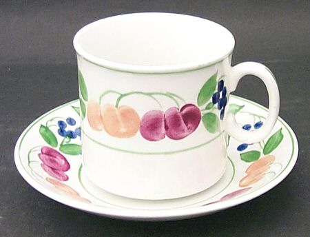 Cherry Flat Cup & Saucer Set