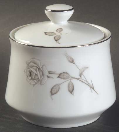 Silver Rose Sugar Bowl & Lid