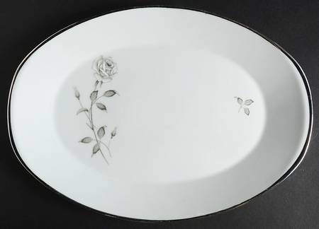 Silver Rose 12" Oval Serving Platter
