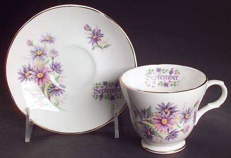 Flower of The Month Footed Cup & Saucer Set