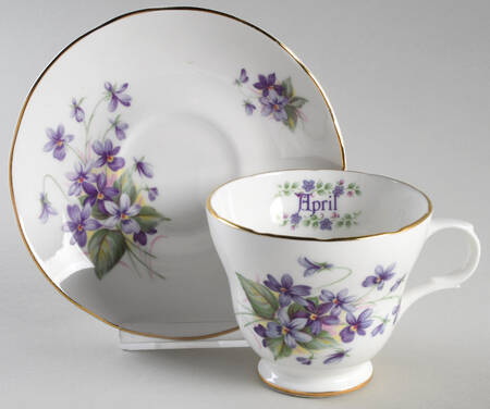 Flower of The Month Footed Cup & Saucer Set