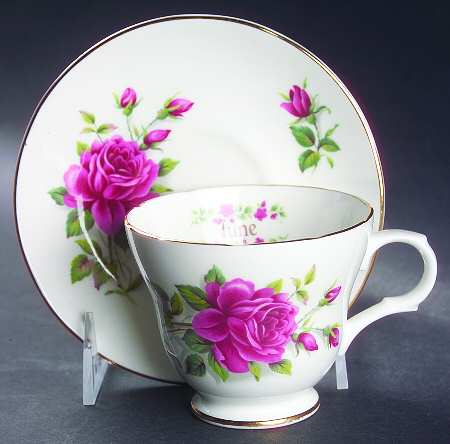 Flower of The Month Footed Cup & Saucer Set