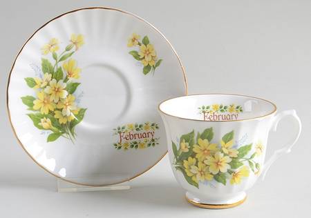 Flower of The Month Footed Cup & Saucer Set