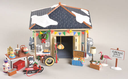 Snow Village Another Man's Treasure-Garage Set Of 22 - No Box