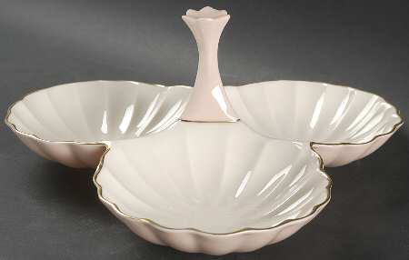 L164 3-Part Relish with Center Ceramic Handle