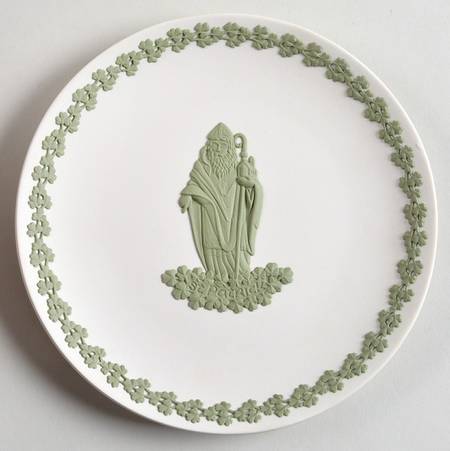 Celadon on Cream Color Jasperware Collector Plate