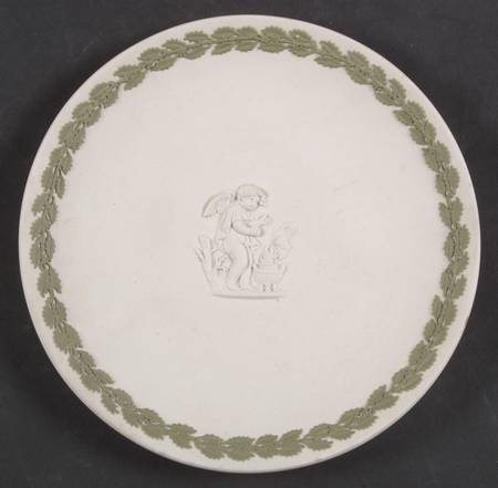 Celadon on Cream Color Jasperware Collector Plate