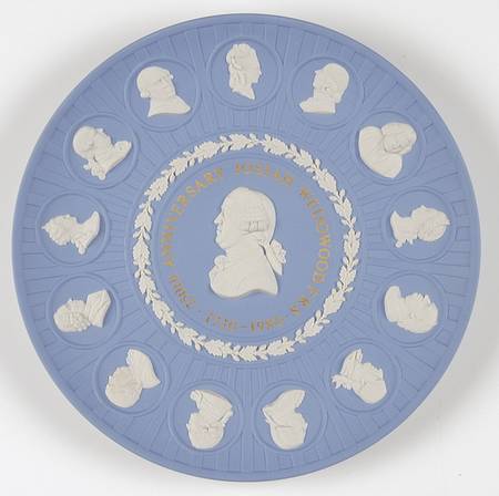 Cream Color on Lavender (Pale Blue) Jasperware Collector Plate