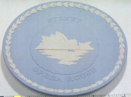 Cream Color on Lavender (Pale Blue) Jasperware Collector Plate