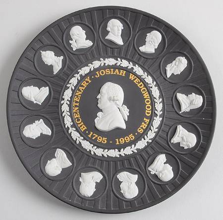 Cream Color on Black Jasperware Collector Plate