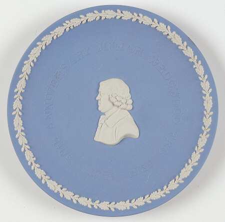 Cream Color on Lavender (Pale Blue) Jasperware Collector Plate