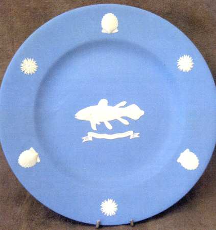 Cream Color on Lavender (Pale Blue) Jasperware Collector Plate