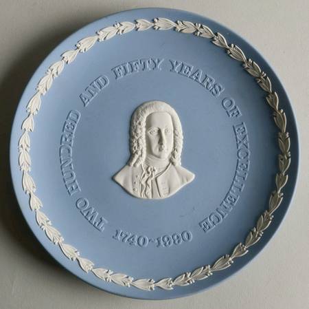 Cream Color on Lavender (Pale Blue) Jasperware Collector Plate