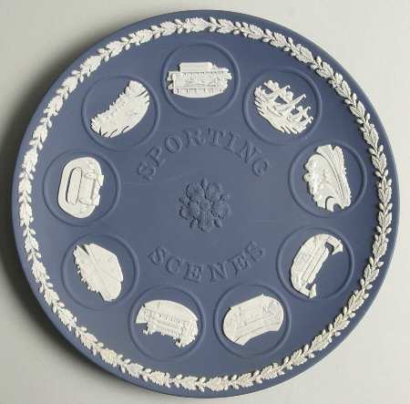 Cream Color on Portland Blue Jasperware Collector Plate