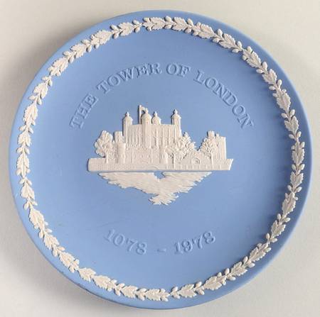Cream Color on Lavender (Pale Blue) Jasperware Collector Plate