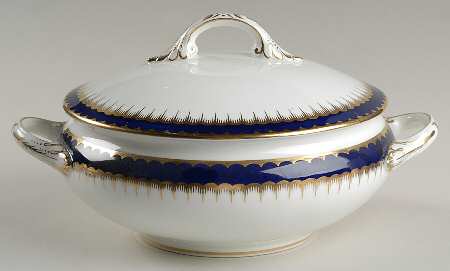 6143 Cobalt Blue Round Covered Vegetable
