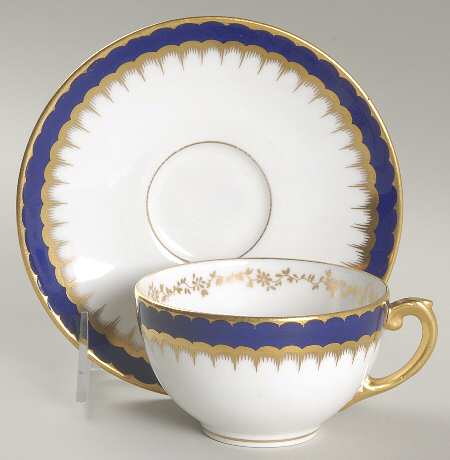 6143 Cobalt Blue Flat Cup & Saucer Set