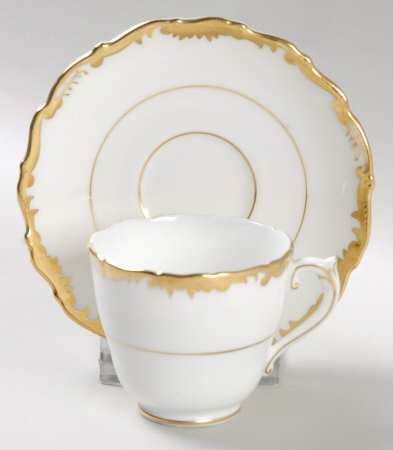 Admiral White and Gold Footed Demitasse Cup & Saucer Set