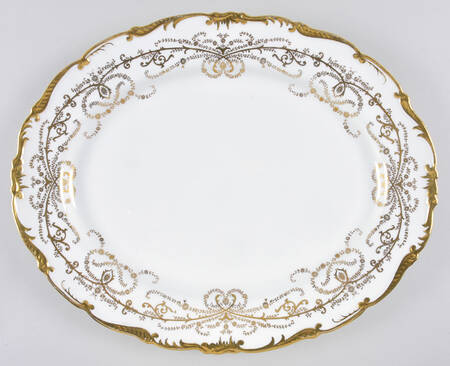 Anniversary White 15" Oval Serving Platter by Coalport