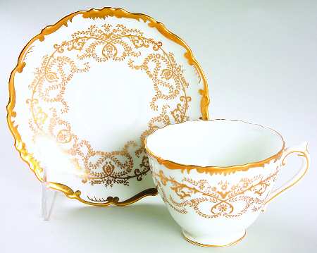 Anniversary White Footed Cup & Saucer Set