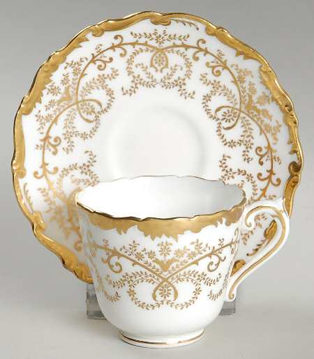 Anniversary White Footed Demitasse Cup & Saucer Set
