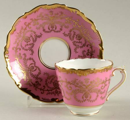Anniversary Pink Footed Demitasse Cup & Saucer Set