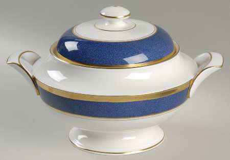 Athlone Blue Round Covered Vegetable
