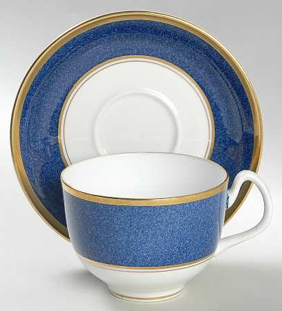 Athlone Blue Flat Cup & Saucer Set