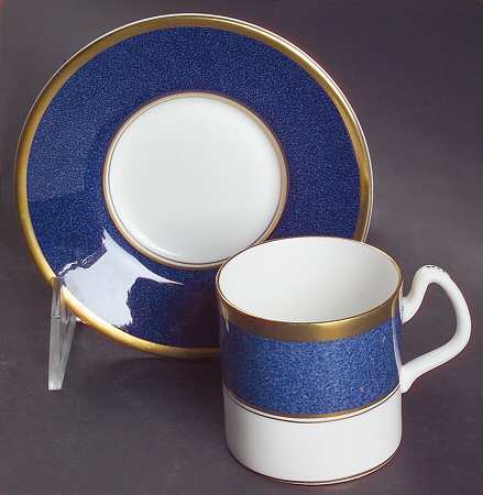 Athlone Blue Flat Demitasse Cup & Saucer Set