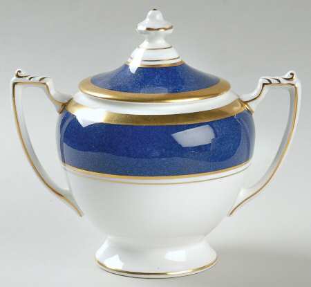 Athlone Blue Sugar Bowl & Lid