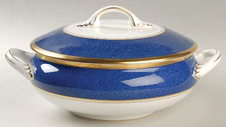 Athlone Blue Round Covered Vegetable