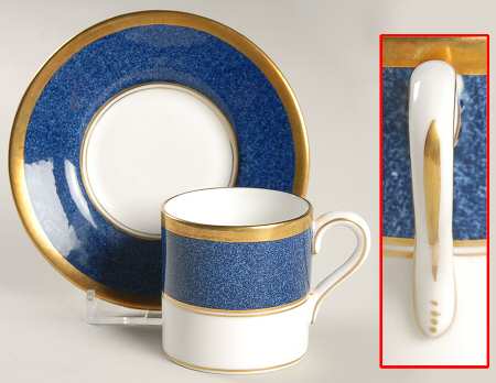 Athlone Blue Flat Demitasse Cup & Saucer Set
