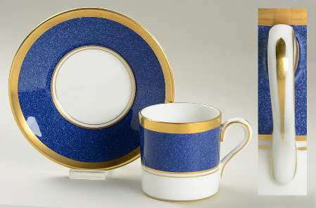 Athlone Blue Flat Demitasse Cup & Saucer Set