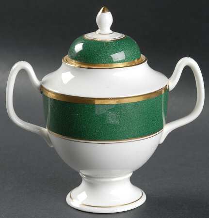 Athlone Green Sugar Bowl & Lid