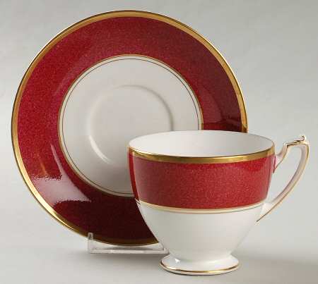 Athlone Marone (Ruby) Footed Cup & Saucer Set by Coalport