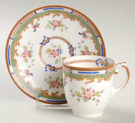 Broadway Green (Smooth) Footed Demitasse Cup & Saucer Set by Coalport