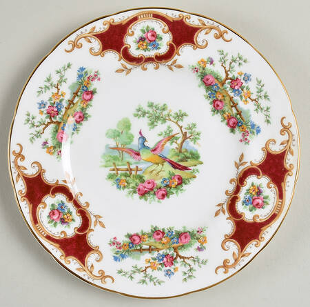 Broadway Marooon (Scalloped) by Coalport