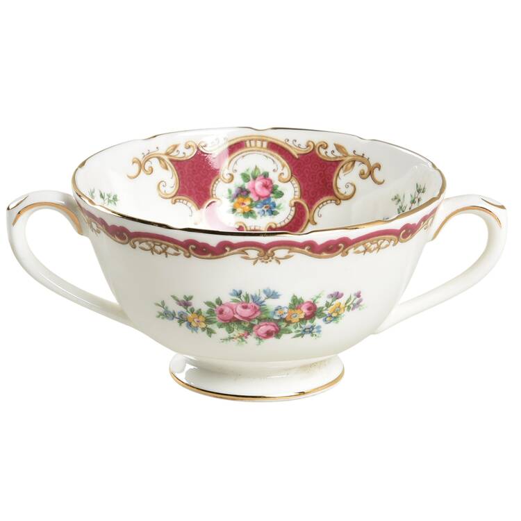 Broadway Marooon (Scalloped) Footed Cream Soup Bowl
