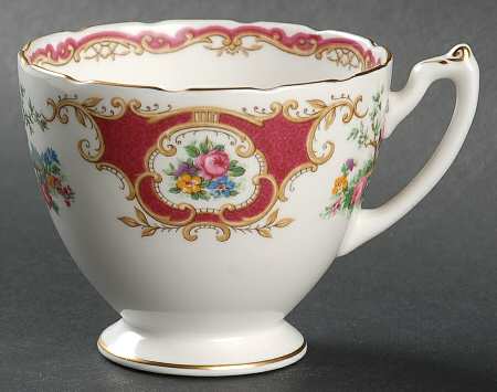 Broadway Marooon (Scalloped) Footed Cup by Coalport