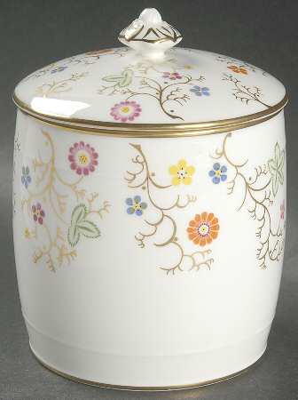 Brookdale (Smooth Edge) Bone Biscuit Barrel & Lid