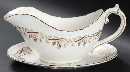 Burgundy Gravy Boat & Underplate by Coalport