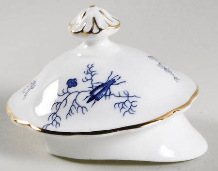 Cairo Blue On White (Not Raised, Gold) Lid for Coffee Pot