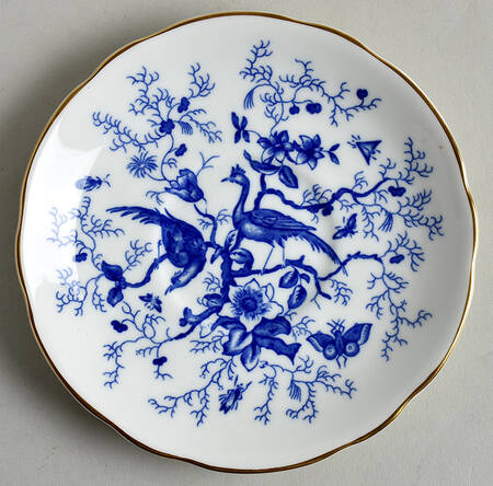 Cairo Blue On White (Not Raised, Gold) Saucer for Footed Cup