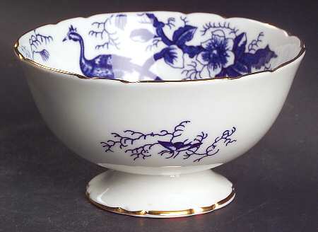 Cairo Blue On White (Not Raised, Gold) Mini Open Sugar Bowl