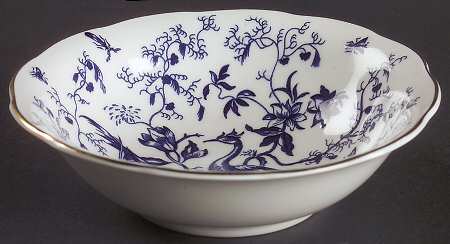 Cairo Blue On White (Not Raised, Gold) Coupe Cereal Bowl