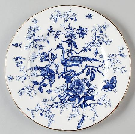 Cairo Blue On White (Not Raised, Gold) Salad Plate