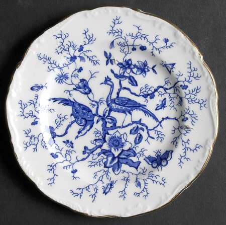Cairo Blue On White (Raised Edge, Gold) Bread & Butter Plate