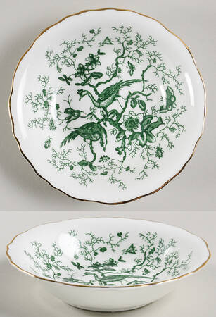 Cairo Green on White (Gold) Fruit/Dessert (Sauce) Bowl